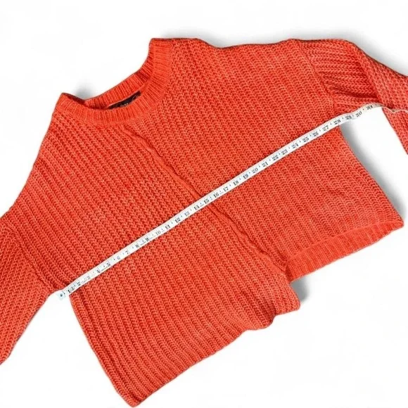 Cozy Oversized size Small Chunky Knit Zara Minimalist Colorful Orange - Picture 2 of 4